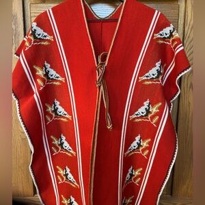 Vintage 70s Bird Poncho